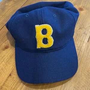 Brixton Big B Navy and Yellow A Flex Stretch Fitted Hat Size Small New with Tags